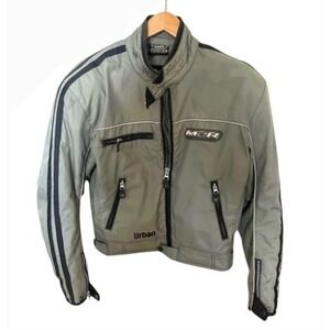 M2R Urban Motorcycle Jacket Racing Padded Zip Up Gray‎ Black Medium